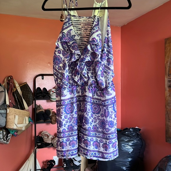 Purple Anthropologie Joanie Shorts Elevenses romper, SP, metal detail! - Picture 2 of 5